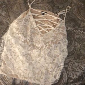 Express white lace tank top